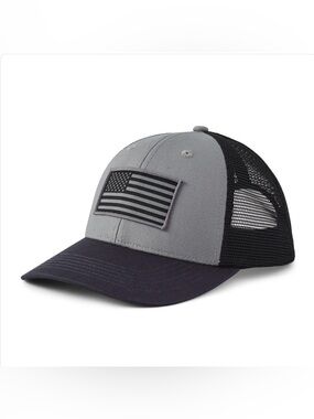 American Flag Trucker Hat Adjustable Mesh Back Patriotic Cap NEW ‘LIFE IS GOOD’